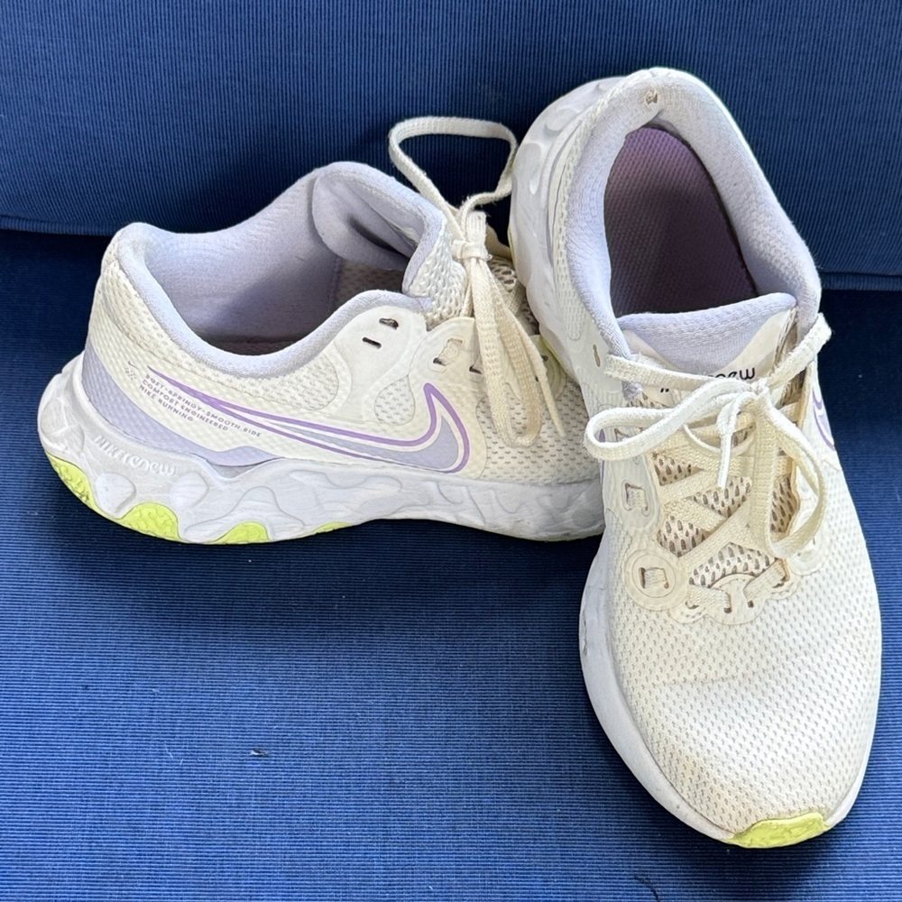 Nike White and Purple Running Shoes